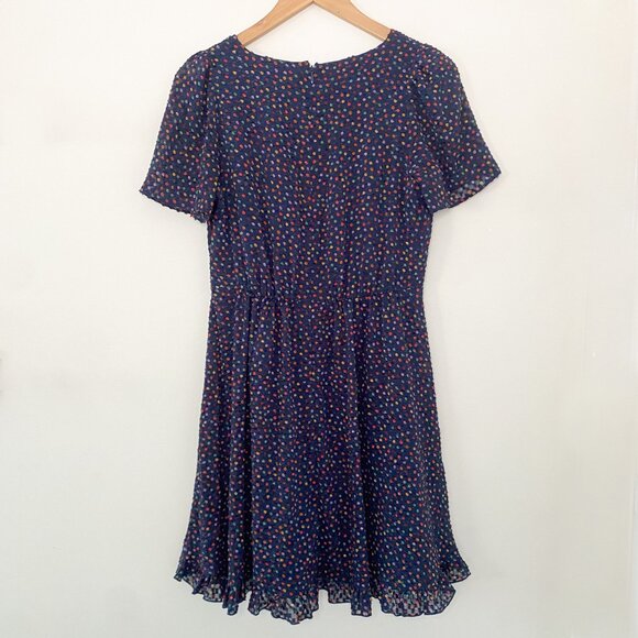 Madewell Flutter-Sleeve Ruffle-Hem Dress in Sugar Dot Size 00 - Picture 4 of 8